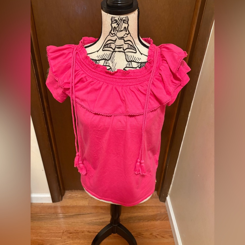 Michael Kors Fuchsia Ruffled Blouse NWOT